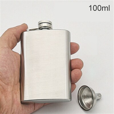 Stainless Steel Hip Liquor Whiskey Alcohol Bottle Flask Cap
