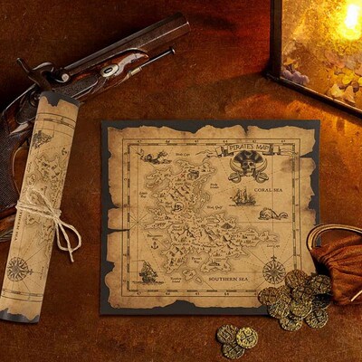 Pirate Adventure Treasure Map Kids Pirate Theme Birthday