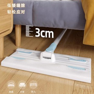除尘平板拖把k免手洗拖地湿巾吸尘纸家用厨房地板清洁静电拖 日式