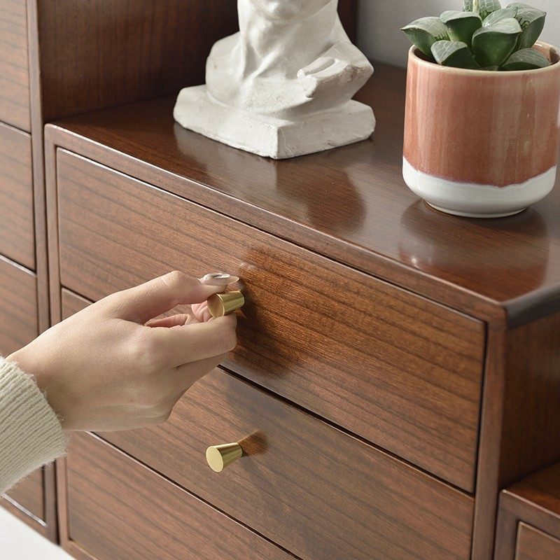 实木整装铜把手现代简p约风收纳柜桌上客厅卧室化妆品抽屉式小柜,收纳整理,收纳柜,淘宝优惠券,粉丝福利购,淘宝优惠卷