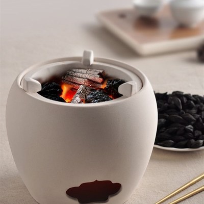 白泥潮汕功夫茶炉煮茶器炭炉火炭小型煮茶专用老式提梁烧水壶家用