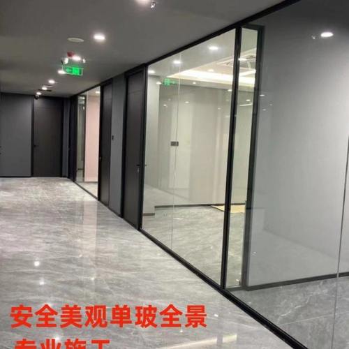 办公室厂区商场单层弧形弯钢创意极简全景磨砂防火安全玻璃隔断