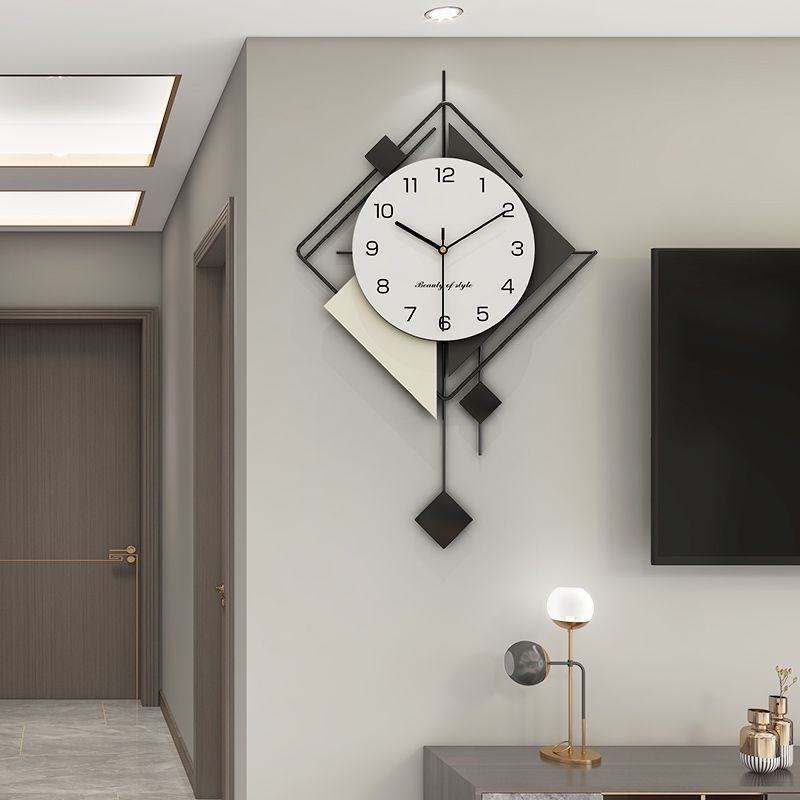 现代简约钟表挂钟客厅新款网w红玄关挂墙时钟静音创意高端餐厅装