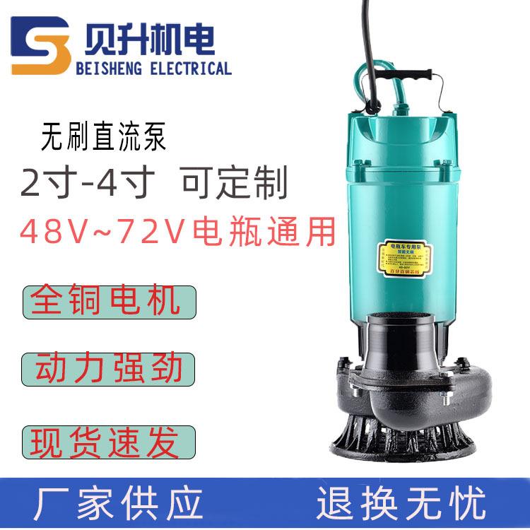 无刷直流泵2寸三寸3寸24-48-60-72V太阳能泵农用电动车直流潜水泵