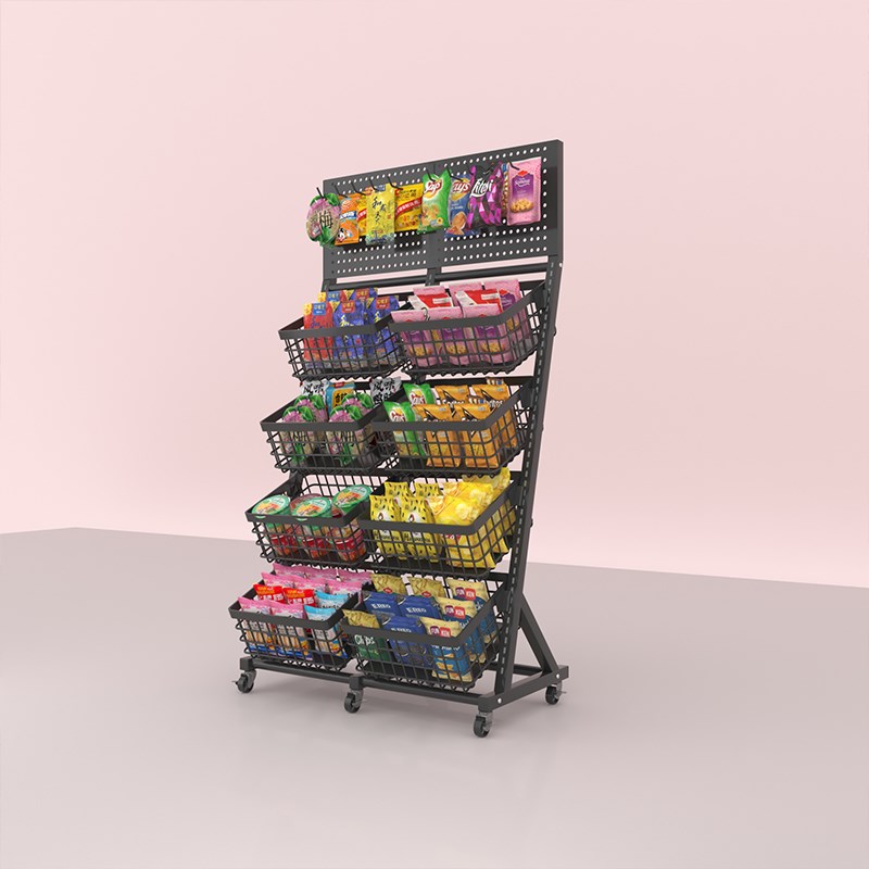 厨房置物架落地菜篮子菜架多功能储物收纳筐零食小推车收纳架货架