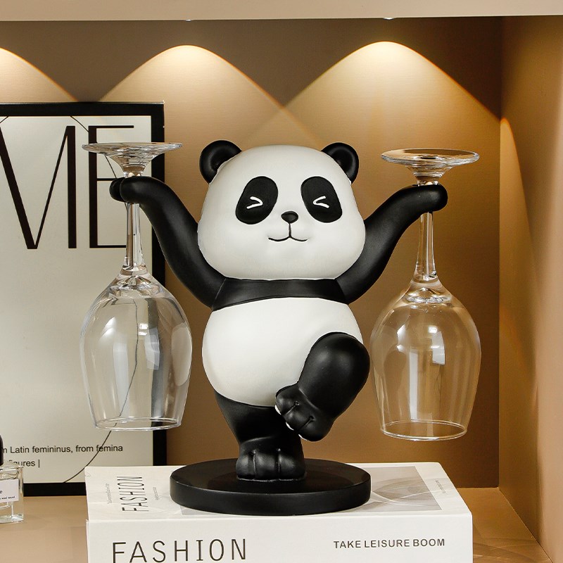 功夫熊猫红酒杯架倒悬o挂高脚杯架柜装饰品轻奢高档掉杯架家用摆