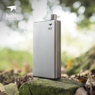 Keith铠斯纯钛小酒壶户外复古酒具壶便携酒壶随身迷你水壶白酒壶