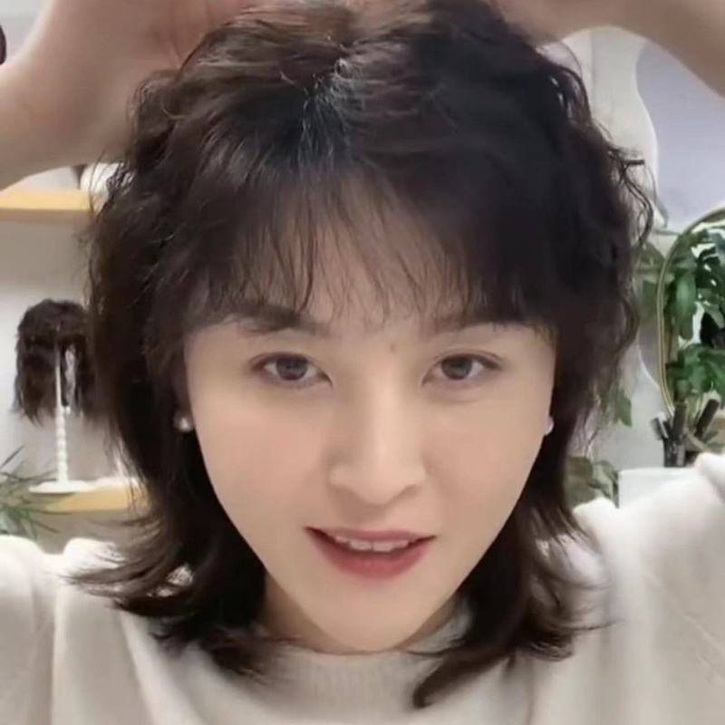 女洋气女新新款女士新款刘海真头皮假发片补发片头顶补发块