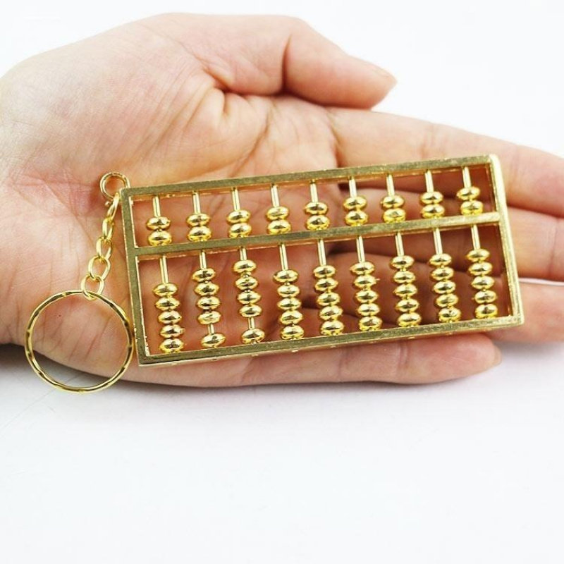 迷你金算盘合金钥匙扣挂笔如意挂