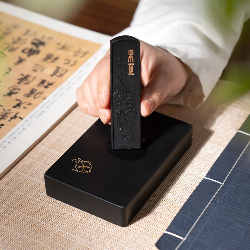 善琏湖笔 百宝图 松烟墨实用级墨块墨条墨锭初学者手工高档墨徽墨