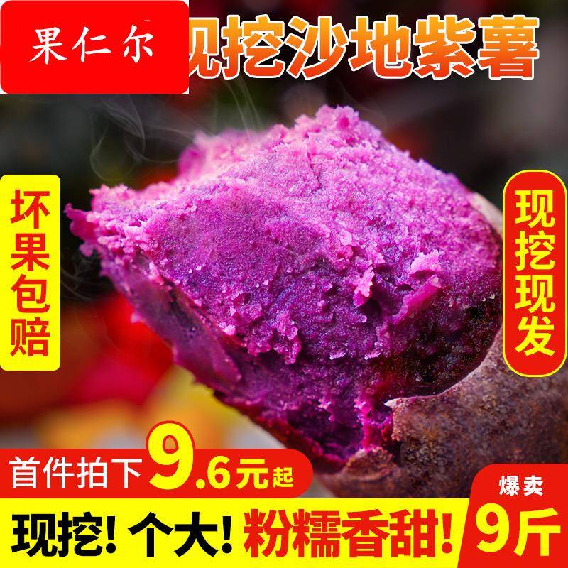 紫薯农家新鲜番薯地瓜农家蜜薯9斤板栗香红沙地薯糖心山芋10包邮5