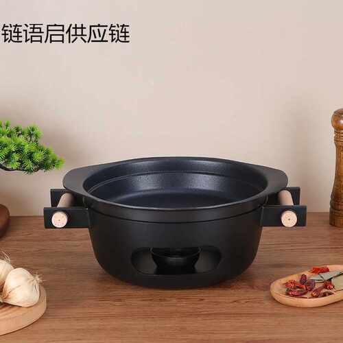 蛙小侠牛蛙锅干锅商用餐厅牛蛙酒精炉麻辣香锅木炭不粘锅烤鱼盘