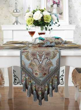 桌旗欧式简约时尚中式美式复古蓝色茶几布席巾鞋柜玄关电视柜盖布