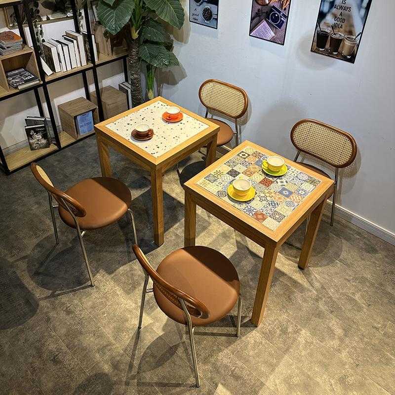 美式咖啡厅桌椅组合港式甜品烘焙店糖水铺桌子中式简餐轻食店桌椅