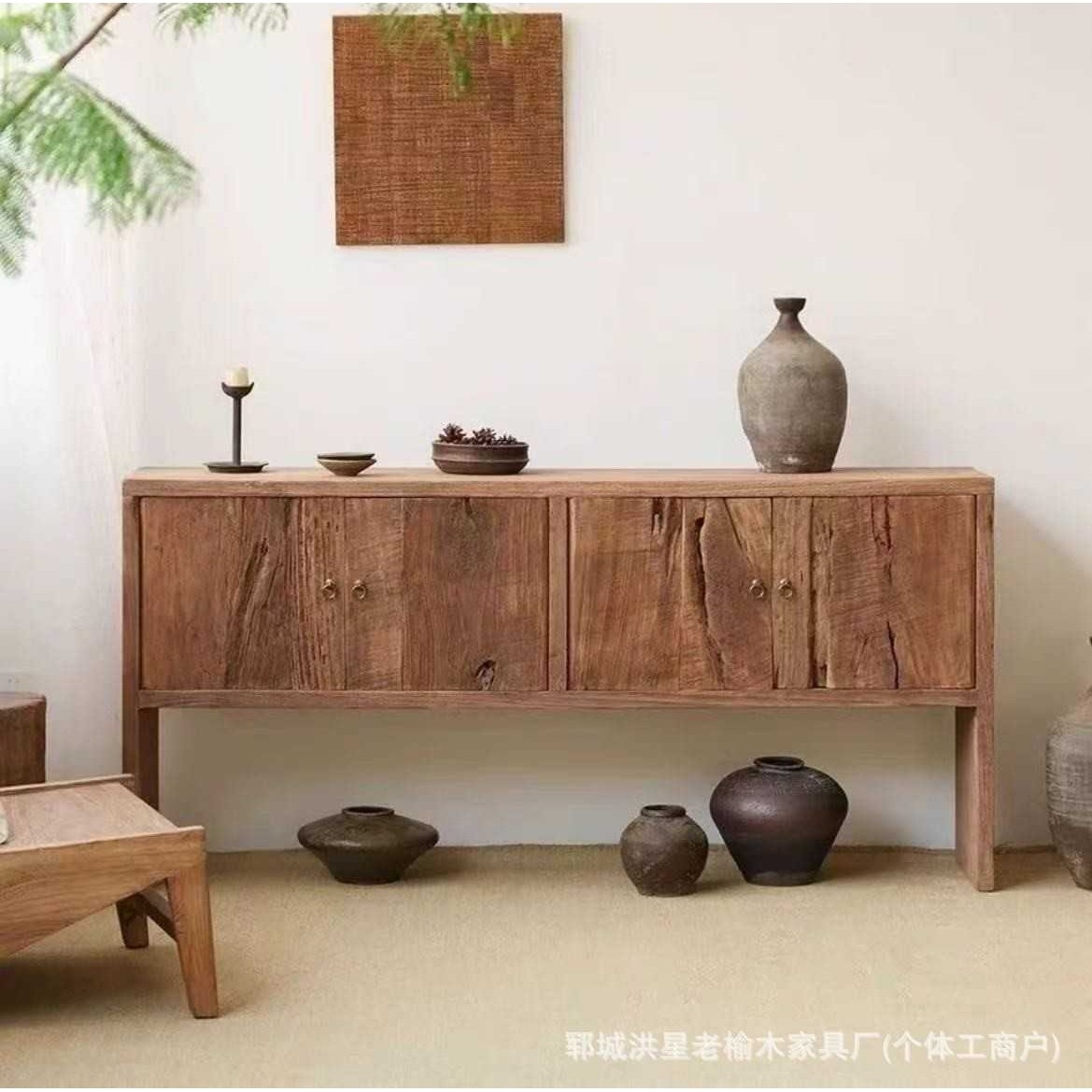 老榆木茶水柜矮柜靠墙玄关柜餐边柜家用客厅实木装饰储物柜,3C数码配件,摄像机配件,淘宝优惠券,粉丝福利购,淘宝优惠卷