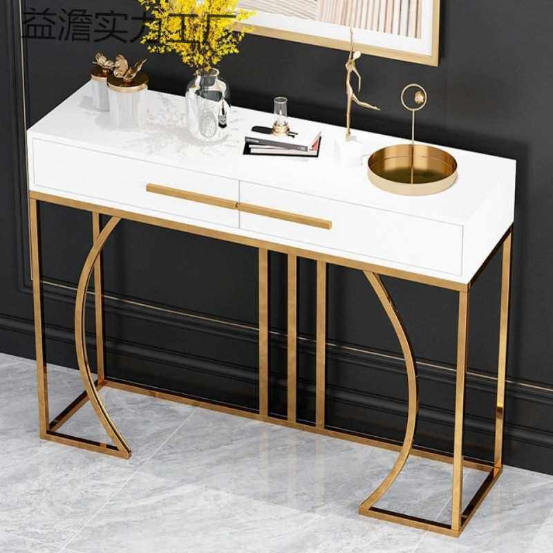 意式轻奢案台玄关桌长条摆件玄关台现代简约玄关柜北欧靠墙置物架