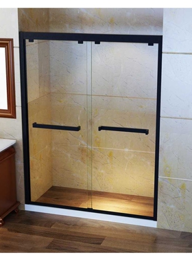 出口IT Italy意大利一字形整体黑色不锈钢淋浴房浴室隔断淋浴房