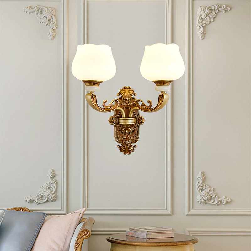 欧式壁灯客厅餐厅卧室床头灯楼梯玄关墙灯饰灯具锌合金材质led灯