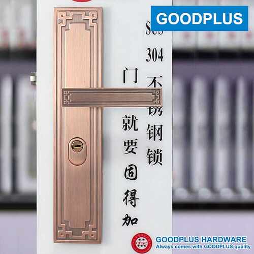 GOODPLUS固得加 304不锈钢防盗门把手 防盗门锁套装 大门锁通用型