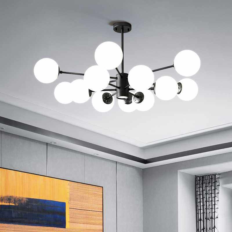 新款北欧风格灯具客厅灯现代简约餐厅灯饰极简玻璃吊灯网红分子灯