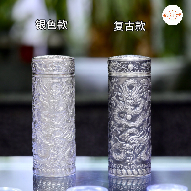 大理银匠世家 雪花银 李文彬大师 足银九龙杯 高端送礼首选