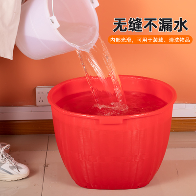 塑料箩筐大d号仿竹编洗菜筐 塑料加厚花盆 特厚水果筐粮食筐喜事