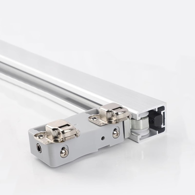 铝合金折叠门无下轨吊q滑轮衣柜门衣帽间顶装防脱轨折叠门五金配