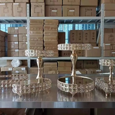 欧式铁艺水晶款甜品m台展示架婚礼宴席典礼庆贺甜品架茶歇摆台架