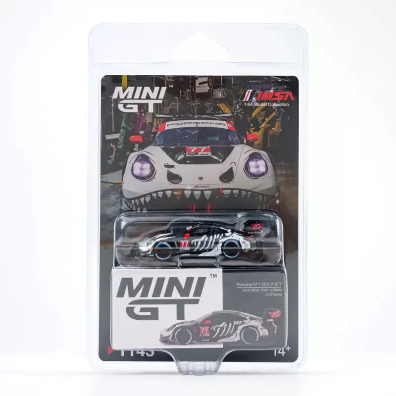 MINI GT合金1:64保时捷911 GT3 R #77化骨龙AO汽车模型