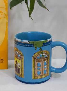 一件代发马克杯漫画蓝色可爱美式马克杯可爱轻奢男女日式咖啡杯