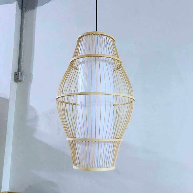 日式榻榻米吊灯书房现代简约灯具竹丝灯笼55CM客厅餐厅竹编竹灯