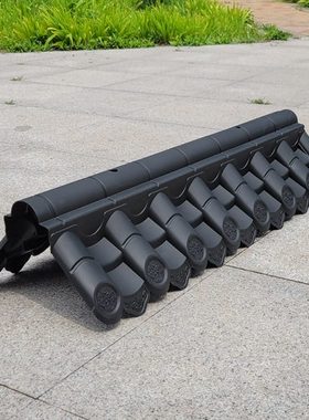 梦古24墙小号双面瓦一体围墙新中式院墙装饰塑料树脂墙头仿古瓦