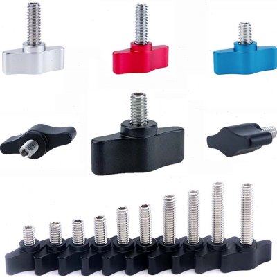 金属手拧螺丝支架通用不锈钢配件三脚架T型锁紧云台手柄1/4M5M6杆