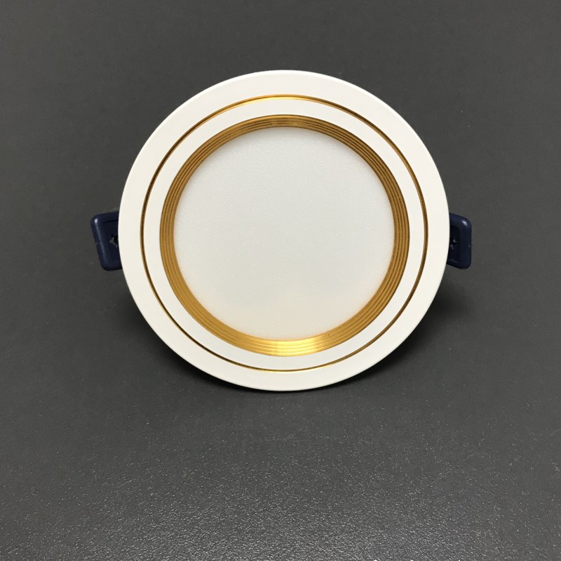 筒灯家用客厅洞i洞灯7W开孔8公分9CM三色变光黑白灰金银色餐厅孔