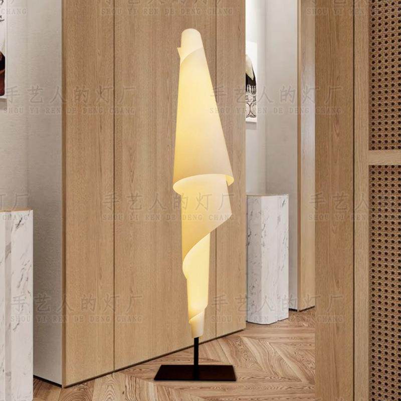 新中式客厅沙发角落茶室书房民宿卧室床头灯会展别墅螺旋落地灯