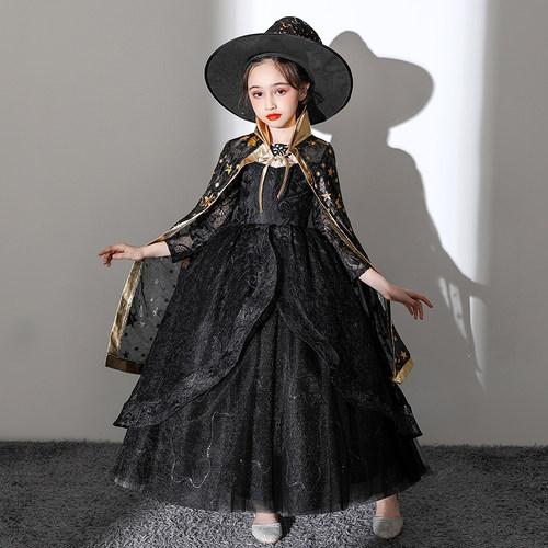 圣诞节儿童服装女童吸血鬼幼儿园女巫cos服装恶魔女巫精灵演出服