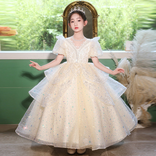 圣诞节儿童服装花童主持人礼服女童高端小礼服钢琴演奏元旦演出服