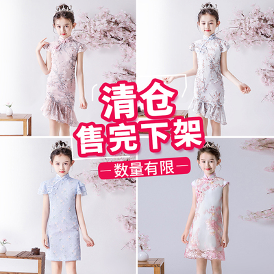 旗袍女童中国风连衣裙2025新款小女孩民国风新中式改良旗袍春夏款