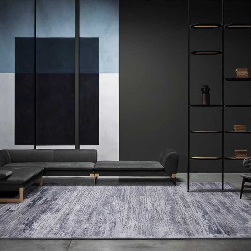 土耳其意式极简客厅灰色地毯现代轻奢茶几垫高级卧室简约床边毯子