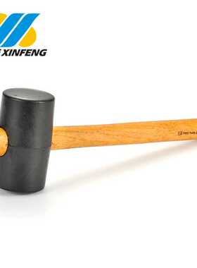 厂家供应 8-32oz黑色木柄橡胶材质安装锤 小胶锤 皮锤 可定牌