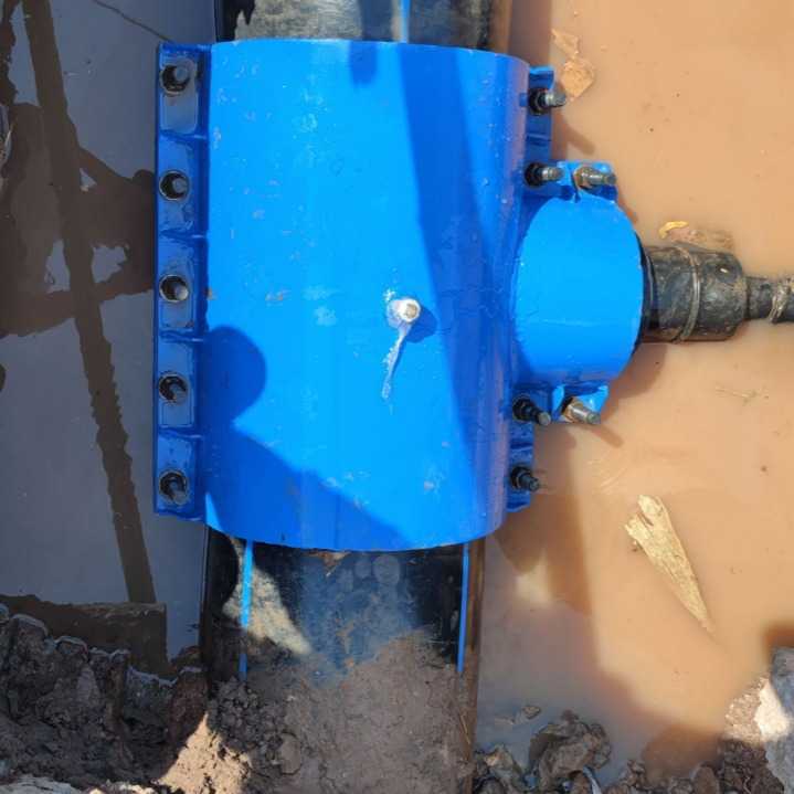 PE管对接三通哈夫节 双卡开边三通抢修抱箍 三通管道修补器