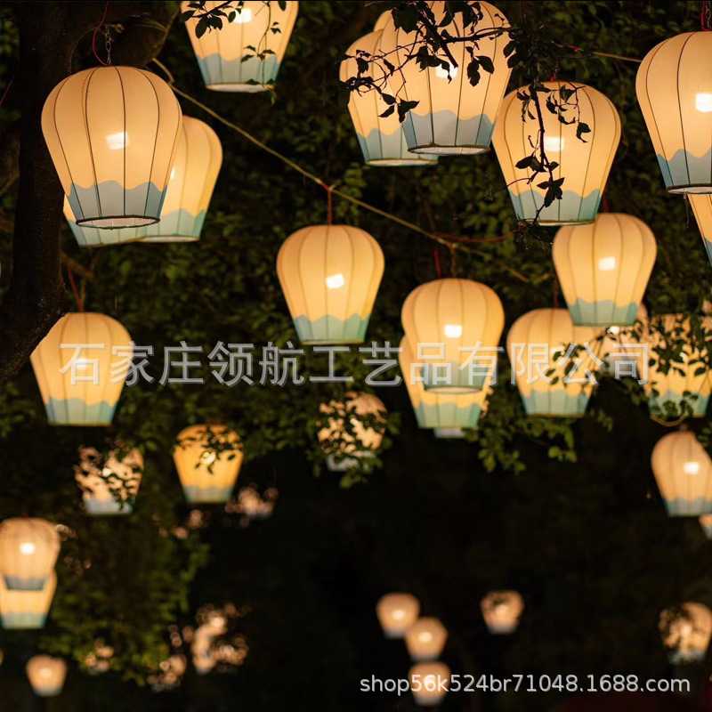 地插孔明灯笼天幕灯笼游乐园水上公园湖畔户外防水古风装挂饰灯笼