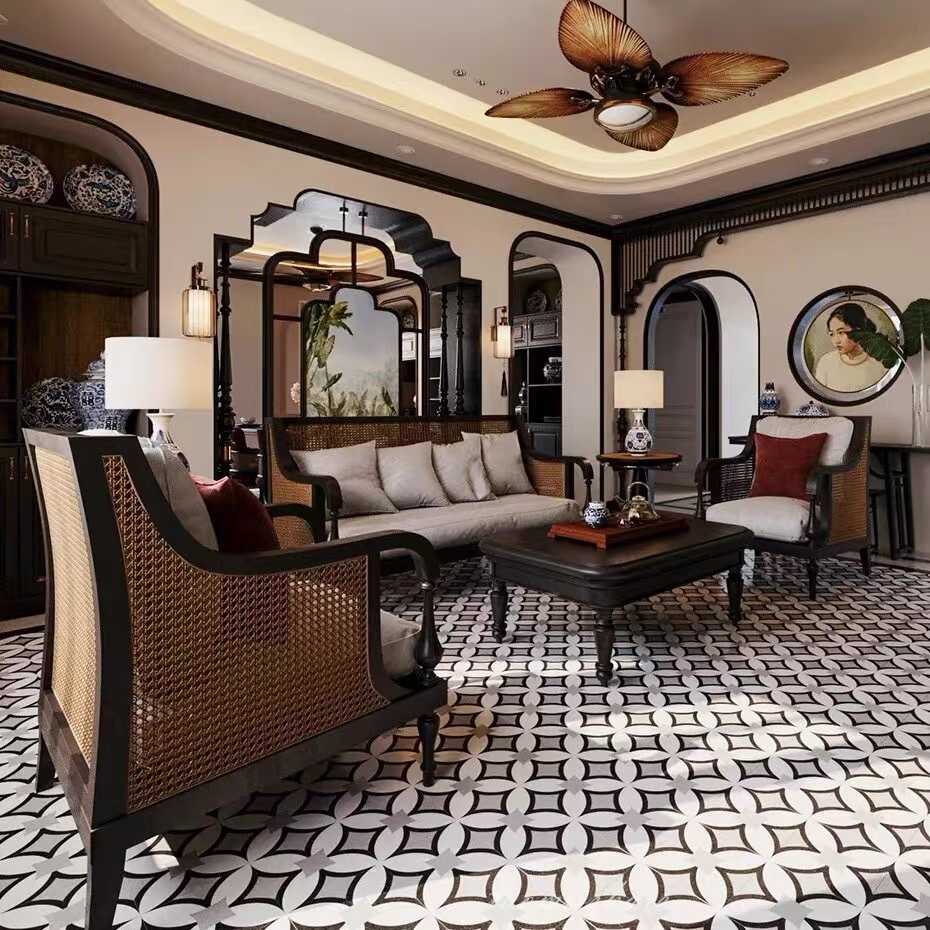 美式乡村art实木单人双人编藤椅沙发 客厅阳台复古休闲椅沙发椅