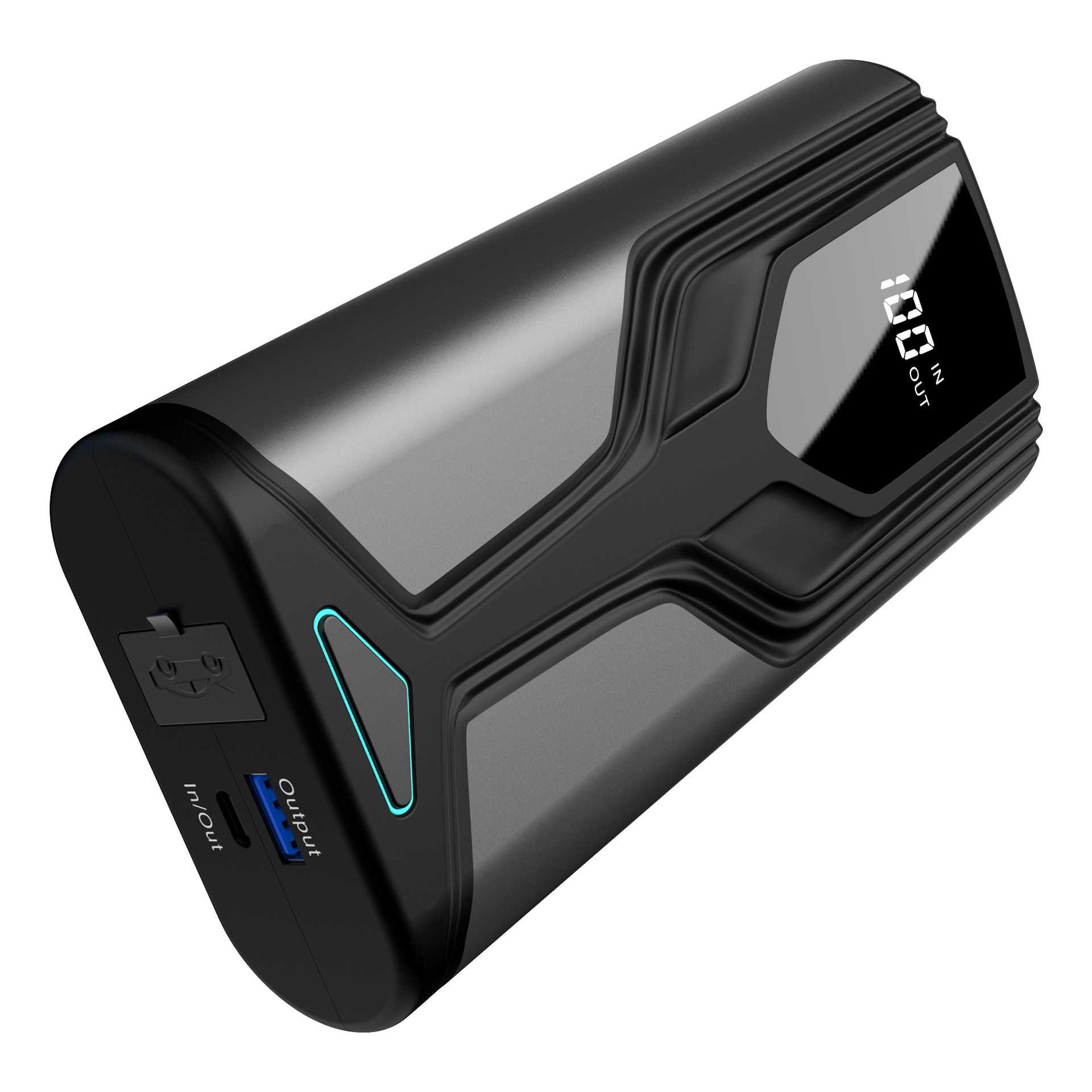 亚马逊新款车载大容量10000毫安紧急强启搭电包12v应急启动电源