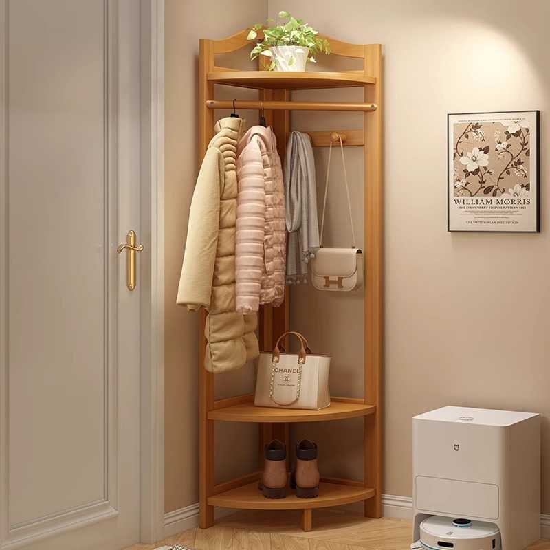 转角衣帽架落地挂包架卧室临时放衣服神器不占空间的净次衣挂衣架