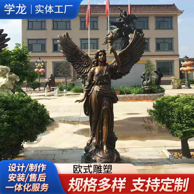 欧式复古人物雕塑跨境中世纪西方骑士武士雕像园林户外人物铜雕塑