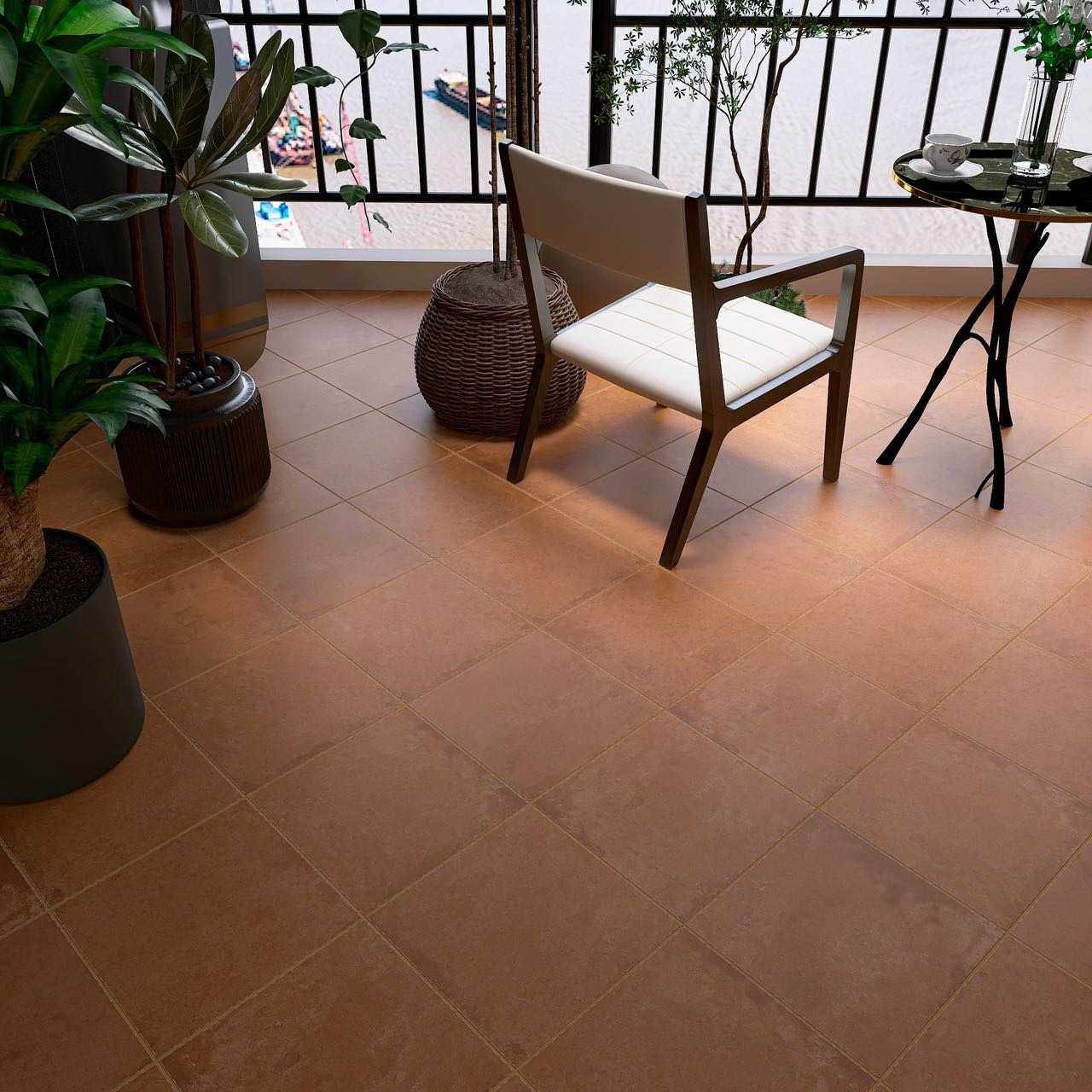 中古风民宿地砖餐厅咖啡店复古瓷砖 做旧拼接仿古砖阳台曲边组合