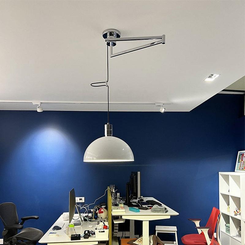 餐厅吊灯北欧现代简约卧室书房岛台圆形餐桌侘寂风可移位单头吊灯