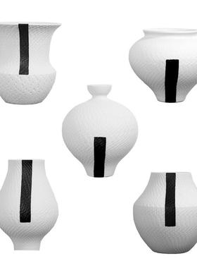 北欧现代树脂花器样板房间售楼处样房软装摆件艺术抽象插花器