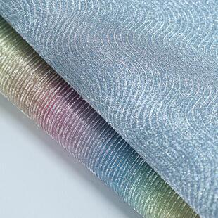 现货格丽特pu条纹波浪纹闪光彩虹渐变手袋饰品高档面料格力特材料